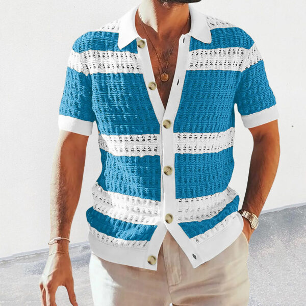 Summer Fashion Mens Clothing Collar Shirts Men Casual Formal - Image 3