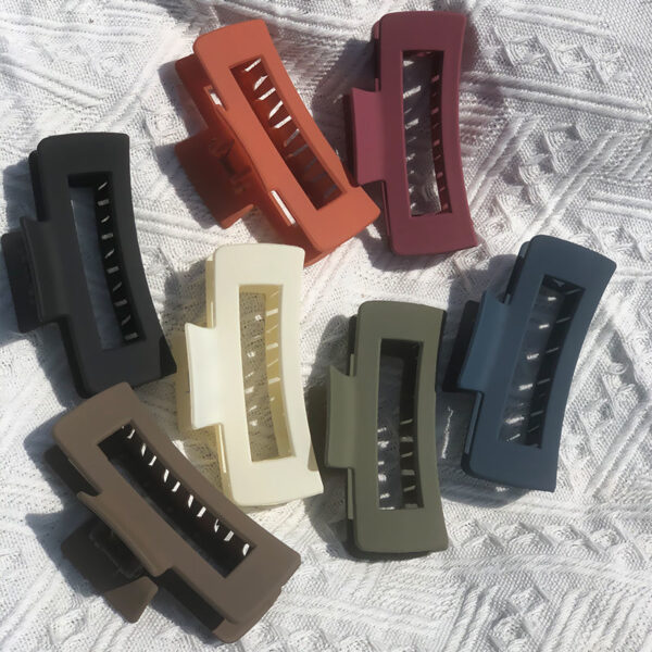 Women's Fashion Minimalist Solid Colour Shark Frosted Hair Clip - Image 9