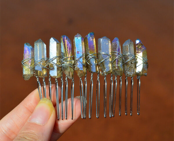 Natural Plated Two Colour 20 Tooth Hair Comb Diy - Image 4