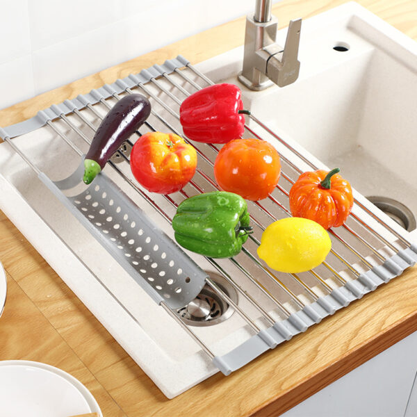 Kitchen Sink Tableware Fruit And Vegetable Drain Rack