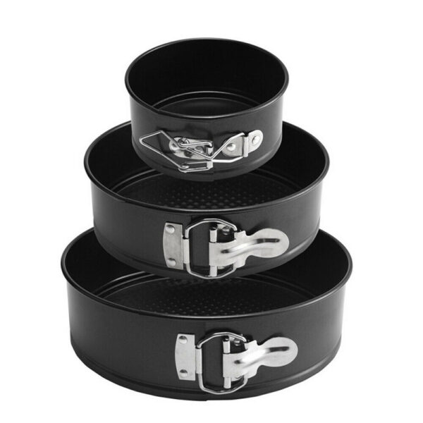 3PCS SET Non Stick Cake Tier Mold Baking Pan Tray Spring Form Round Bakeware - Image 6