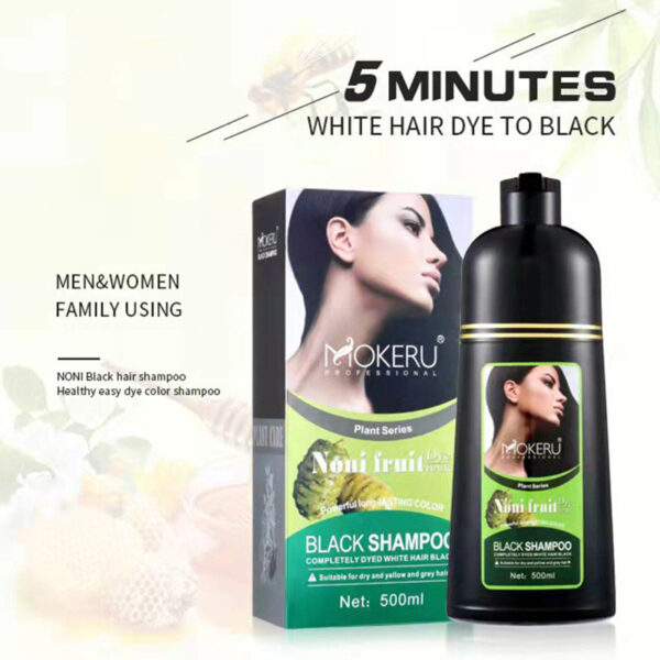 Organic Natural Fast Hair Dye Only 5 Minutes Noni Plant Black Hair Color Dye Shampoo - Image 9