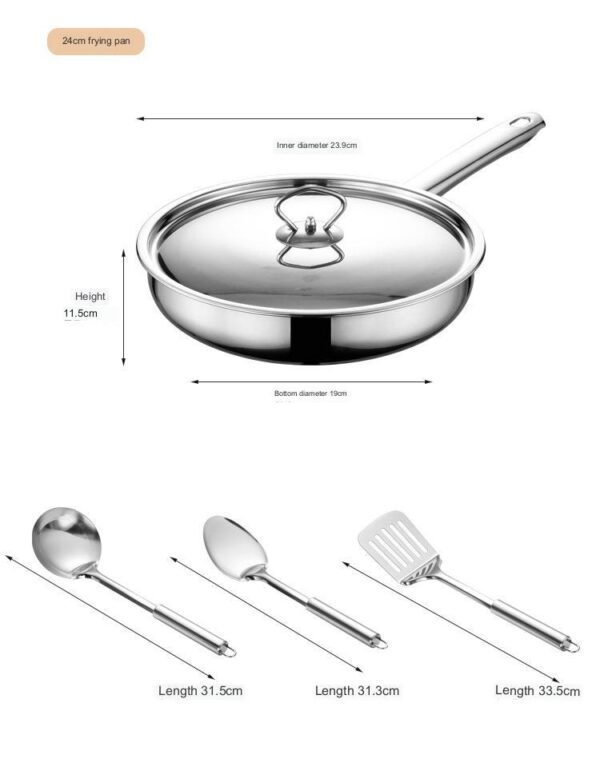 Stainless Steel Cookware Set Thick Kitchen Utensils - Image 2