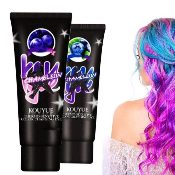 Professional Use Colour Cream Magical Thermochromic Semi Tool Permanent Purple Grey Dye Green Hair Paint Blue Color - Image 3