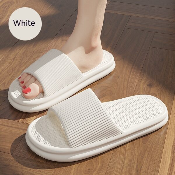 Striped Design Home Slippers For Women Men Soft Anti-slip Floor Bathroom Slippers Solid House Shoes - Image 7