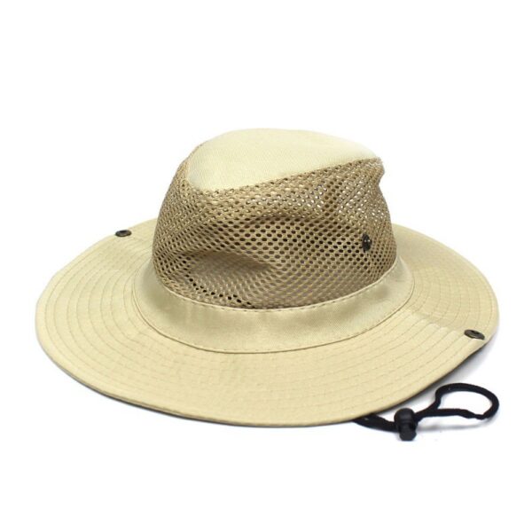 Patchwork Mesh Breathable Bucket Hat Fishing Cycling Windproof Sun Protection Foldable - Image 7