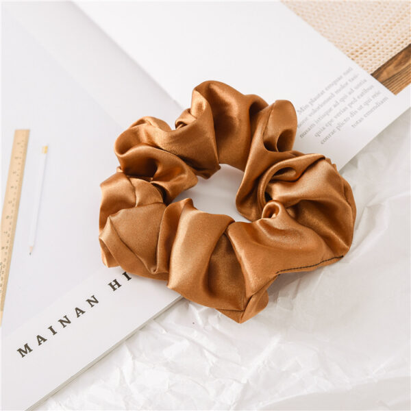 Satin Cloth Large Intestine Circle Hair Tie Set Solid Color - Image 3