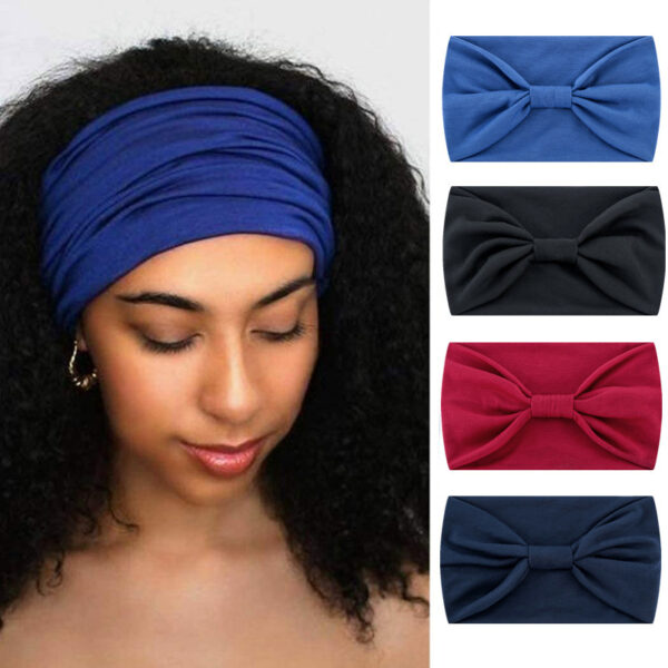 Women's Fashion Solid Colour Stretchy Sports Hairband - Image 8