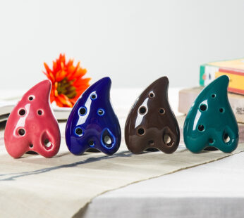 Colour glaze heart-shaped porcelain flute