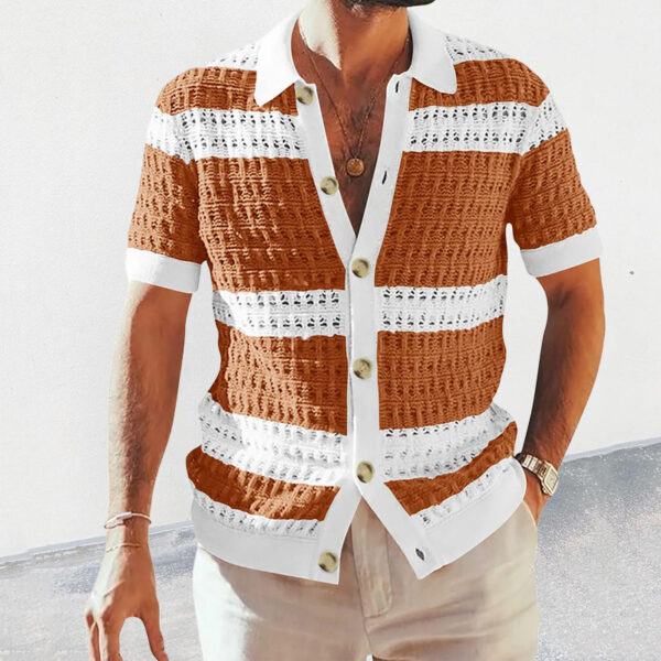 Summer Fashion Mens Clothing Collar Shirts Men Casual Formal - Image 5