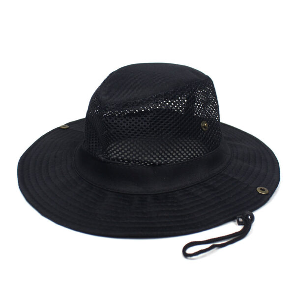 Patchwork Mesh Breathable Bucket Hat Fishing Cycling Windproof Sun Protection Foldable - Image 5