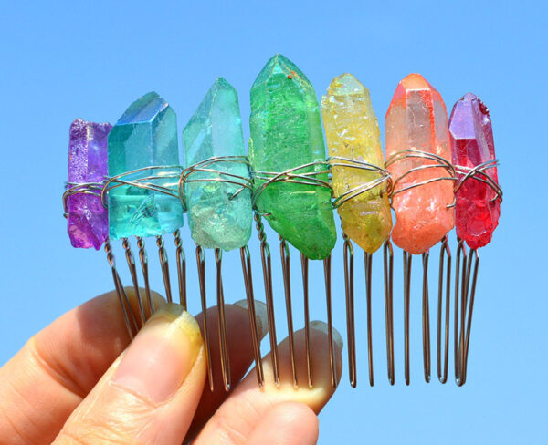 Natural Plated Two Colour 20 Tooth Hair Comb Diy - Image 7