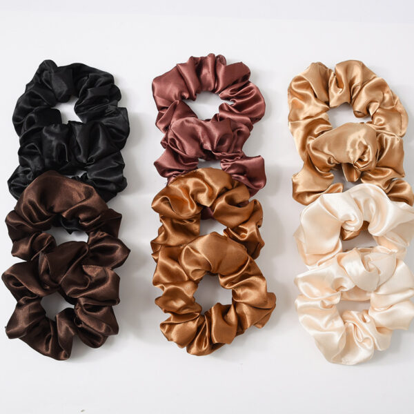 Satin Cloth Large Intestine Circle Hair Tie Set Solid Color - Image 4
