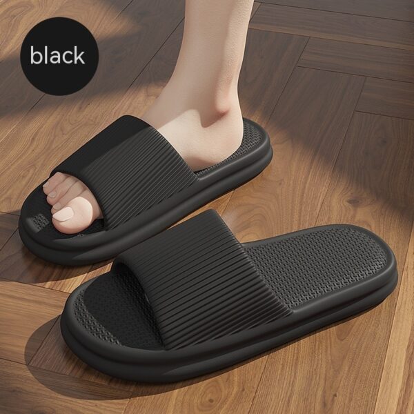 Striped Design Home Slippers For Women Men Soft Anti-slip Floor Bathroom Slippers Solid House Shoes - Image 10