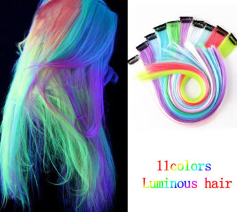 Luminous DIY Clip – In Hair Luminous Hairpiece Hair Traceless 50 CM Rainbow Colour