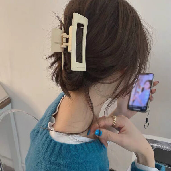 Women's Fashion Minimalist Solid Colour Shark Frosted Hair Clip