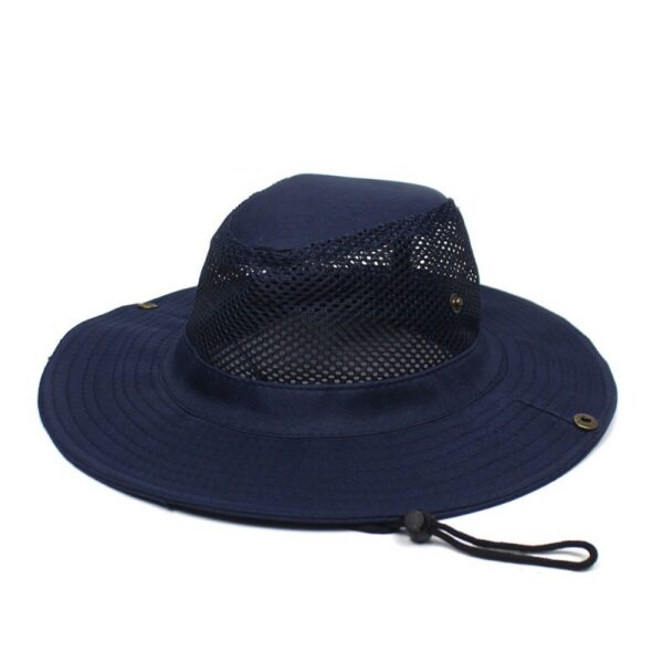 Patchwork Mesh Breathable Bucket Hat Fishing Cycling Windproof Sun Protection Foldable - Image 9