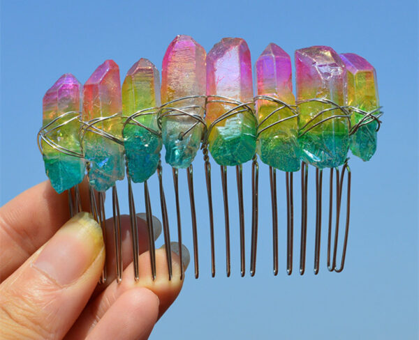 Natural Plated Two Colour 20 Tooth Hair Comb Diy - Image 3