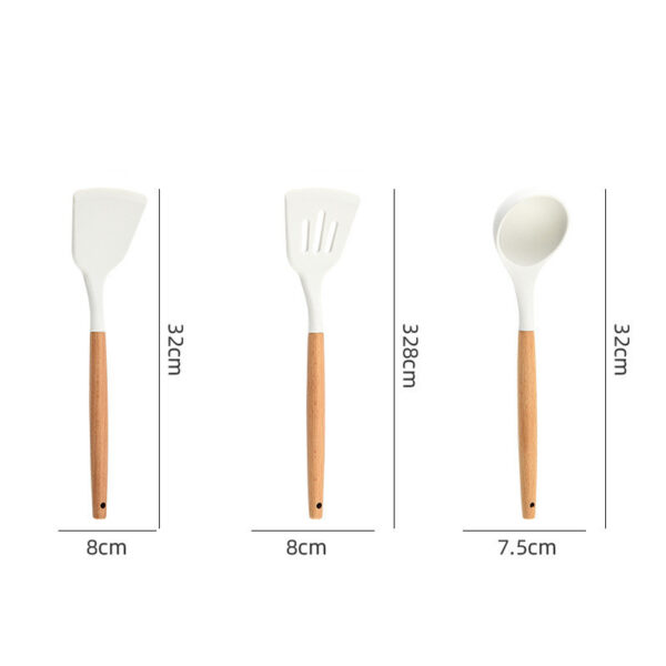 Silicone Kitchen Spatula Spoon Cooking Cookware Set - Image 4