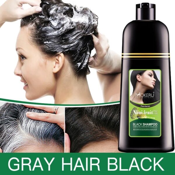 Organic Natural Fast Hair Dye Only 5 Minutes Noni Plant Black Hair Color Dye Shampoo - Image 8