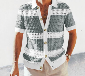 Summer Fashion Mens Clothing Collar Shirts Men Casual Formal