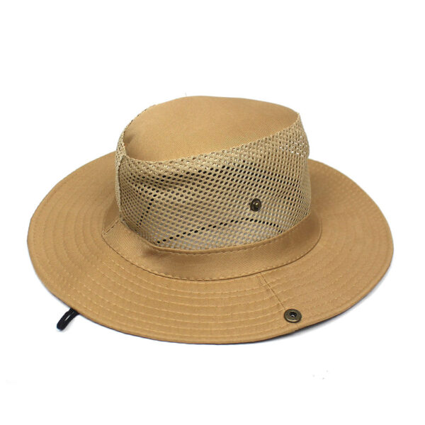 Patchwork Mesh Breathable Bucket Hat Fishing Cycling Windproof Sun Protection Foldable - Image 3