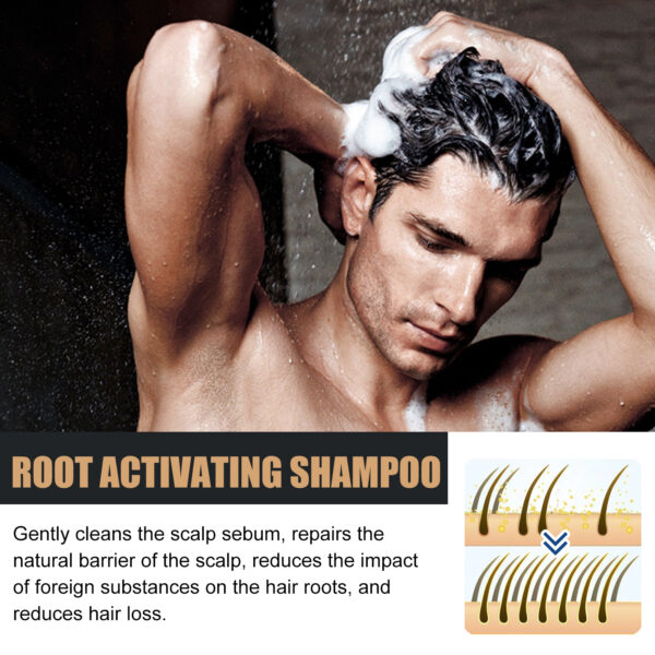 Root Activator Shampoo, Natural Hair Regrowth Shampoos, Unisex Hair Thickening Shampoo, Gently Shampoo For Men & Women, Nourishing Long Lasting Hair Care For Darker & Thicker Hair - Image 7