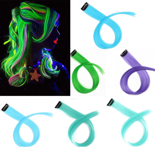 Luminous DIY Clip - In Hair Luminous Hairpiece Hair Traceless 50 CM Rainbow Colour - Image 2