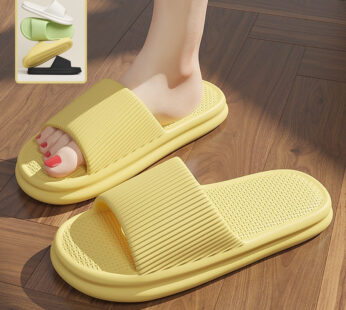 Striped Design Home Slippers For Women Men Soft Anti-slip Floor Bathroom Slippers Solid House Shoes