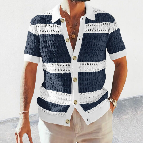 Summer Fashion Mens Clothing Collar Shirts Men Casual Formal - Image 4
