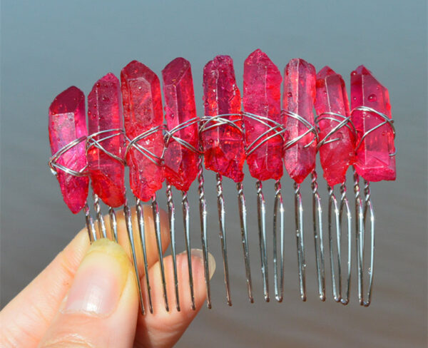 Natural Plated Two Colour 20 Tooth Hair Comb Diy - Image 9