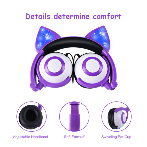 LED flashing cat ear headphones - Image 2
