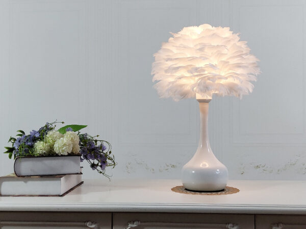 Luxury Feather Table Lamp Bedroom Bedside Light Nordic Ins Touch Dimming Desk Lights for Living Room Study Room Decor Lighting - Image 4
