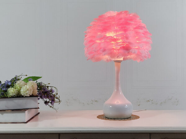 Luxury Feather Table Lamp Bedroom Bedside Light Nordic Ins Touch Dimming Desk Lights for Living Room Study Room Decor Lighting - Image 2