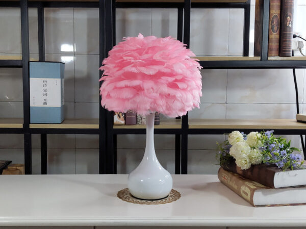 Luxury Feather Table Lamp Bedroom Bedside Light Nordic Ins Touch Dimming Desk Lights for Living Room Study Room Decor Lighting - Image 10