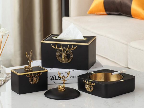 Simple Office Ashtray Nordic Ins Deer Decoration Creative Personality With Lid Living Room Tea Table Decoration - Image 2