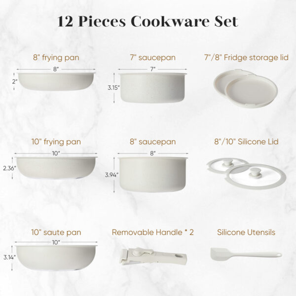 12 POTS And Pans Set, Non-stick Kitchen Cookware Set - Image 6