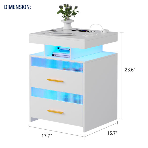 Bedroom Bedside Table With Charging Table - Image 2