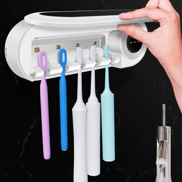 Wall Mounted Toothbrush Holder Smart Toothbrush UV Sterilizer Holder Toothpaste Dispenser Squeezer For Bathroom Accessories - Image 2